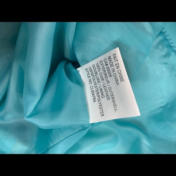 𝅺cleo Blue Leather Jacket Blazer - Picture 5 of 10